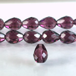 Czech Glass Fire Polish Bead - Pear 13x10MM AMETHYST