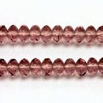 Czech Glass Fire Polish Bead - Rondelle Donut 07x4MM LIGHT AMETHYST