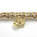 Czech Rhinestone Rondelle - Round 04.5MM CRYSTAL-GOLD