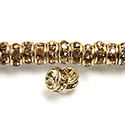 Czech Rhinestone Rondelle - Round 04.5MM LT COLORADO TOPAZ-GOLD