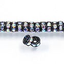 Czech Rhinestone Rondelle - Round 05MM CRYSTAL AB-BLACK