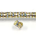 Czech Rhinestone Rondelle - Round 05MM CRYSTAL AB-RAW