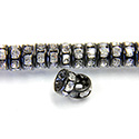 Czech Rhinestone Rondelle - Round 05MM CRYSTAL-BLACK