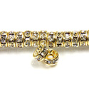 Czech Rhinestone Rondelle - Round 05MM CRYSTAL-GOLD