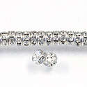 Czech Rhinestone Rondelle - Round 05MM CRYSTAL-SILVER