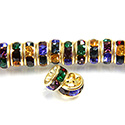 Czech Rhinestone Rondelle - Round 05MM DARK MULTI-GOLD