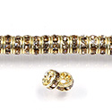 Czech Rhinestone Rondelle - Round 05MM LT COLORADO TOPAZ-GOLD