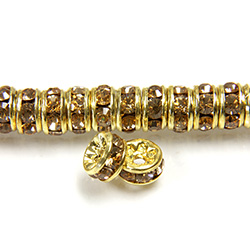 Czech Rhinestone Rondelle - Round 05MM LT COLORADO TOPAZ-RAW