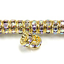 Czech Rhinestone Rondelle - Round 06MM CRYSTAL AB-GOLD