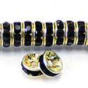 Czech Rhinestone Rondelle - Round 07MM JET-RAW