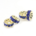 Czech Rhinestone Rondelle - Round 07MM SAPPHIRE-RAW