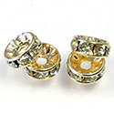 Czech Rhinestone Rondelle - Round 08MM JONQUIL-GOLD