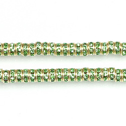 Preciosa MAXIMA Rhinestone Rondelle - Round 05MM PERIDOT-GOLD
