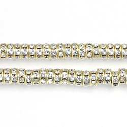 Preciosa MAXIMA Rhinestone Rondelle - Round 06MM CRYSTAL-RAW BRASS
