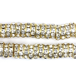 Preciosa MAXIMA Rhinestone Rondelle - Round 10MM CRYSTAL-GOLD