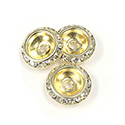 Czech Rhinestone Rondelle Shrag Rivoli Back Setting - Round 16MM outside w 10.5mm (ss47) Recess CRYSTAL-GOLD