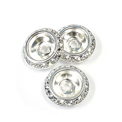 Czech Rhinestone Rondelle Shrag Rivoli Back Setting - Round 16MM outside w 10.5mm (ss47) Recess CRYSTAL-SILVER