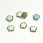 Czech Pressed Glass Bead - Star 08MM MATTE BLACK DIAMOND AB