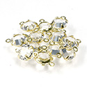 Preciosa Crystal Channel Connector - Prong-Set Setting with 2 Loops 29SS CRYSTAL-GOLD