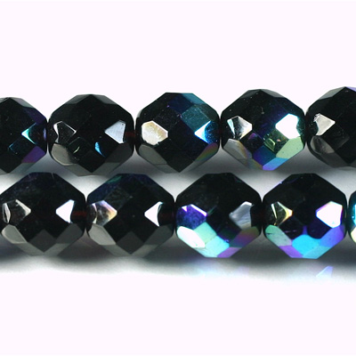 Czech Glass Fire Polish Bead - Round 12MM MADEIRA TOPAZ AB