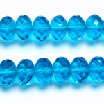 Czech Glass Fire Polish Bead - Rondelle Donut 11x7MM AQUA
