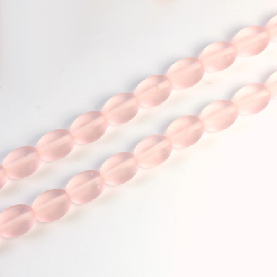 Czech Pressed Glass Bead - Flat Oval 08x6MM MATTE ROSALINE