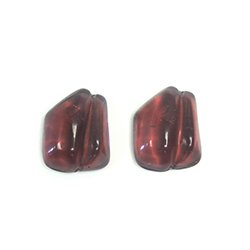 Glass Japanese Lampwork Nugget Stones with a channel for wrapping.- 15x12MM AMETHYST