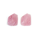 Glass Japanese Lampwork Nugget Stones with a channel for wrapping.- 15x12MM LIGHT ROSE QUARTZ