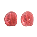 Glass Japanese Lampwork Nugget Stones with a channel for wrapping.- 18x15MM DARK ROSE QUARTZ