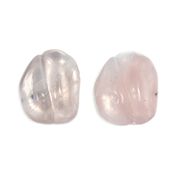 Glass Japanese Lampwork Nugget Stones with a channel for wrapping.- 18x15MM LIGHT AMETHYST QUARTZ