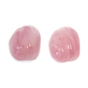 Glass Japanese Lampwork Nugget Stones with a channel for wrapping.- 18x15MM LIGHT ROSE QUARTZ