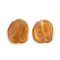 Glass Japanese Lampwork Nugget Stones with a channel for wrapping.- 18x15MM TOPAZ QUARTZ