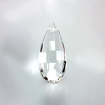 German Plastic Pendant -Transparent Faceted Pear 30x13MM CRYSTAL