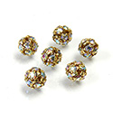 Czech Crystal Rhinestone Ball - 06MM CRYSTAL AB-GOLD