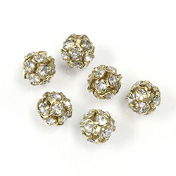 Czech Crystal Rhinestone Ball - 06MM CRYSTAL-GOLD