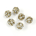 Czech Crystal Rhinestone Ball - 06MM CRYSTAL-GOLD
