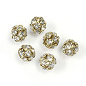 Czech Crystal Rhinestone Ball - 06MM CRYSTAL-GOLD