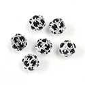 Czech Crystal Rhinestone Ball - 06MM JET-SILVER