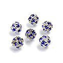 Czech Crystal Rhinestone Ball - 06MM SAPPHIRE-SILVER