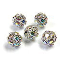 Czech Crystal Rhinestone Ball - 08MM CRYSTAL AB-SILVER