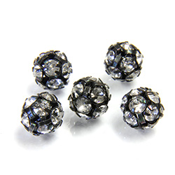 Czech Crystal Rhinestone Ball - 08MM CRYSTAL-BLK