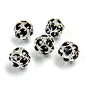 Czech Crystal Rhinestone Ball - 08MM JET-SILVER