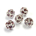 Czech Crystal Rhinestone Ball - 08MM LT AMETHYST-SILVER