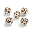 Czech Crystal Rhinestone Ball - 08MM LT COLORADO TOPAZ-SILVER