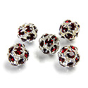 Czech Crystal Rhinestone Ball - 08MM SIAM RUBY-SILVER