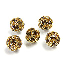 Czech Crystal Rhinestone Ball - 08MM SMOKE TOPAZ-GOLD