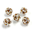 Czech Crystal Rhinestone Ball - 08MM TOPAZ-SILVER