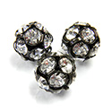 Czech Crystal Rhinestone Ball - 12MM CRYSTAL-BLACK