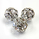 Czech Crystal Rhinestone Ball - 12MM CRYSTAL-IMIT RHODIUM