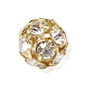 Czech Crystal Rhinestone Ball - 18MM CRYSTAL-GOLD
